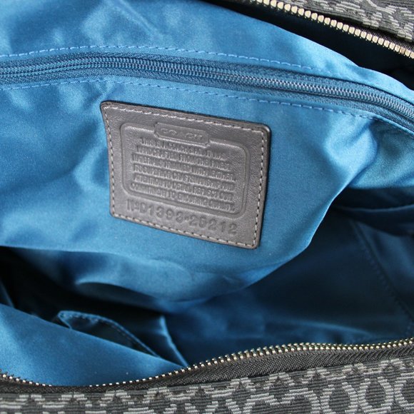 COACH Madison Madeline Black W/Gray Signature Small “C” Canvas East West… - Picture 9 of 13